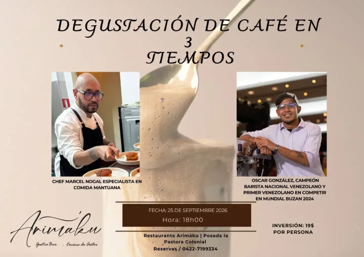 Afiche de la degustación de café en 3 tiempos, 25 de septiembre
